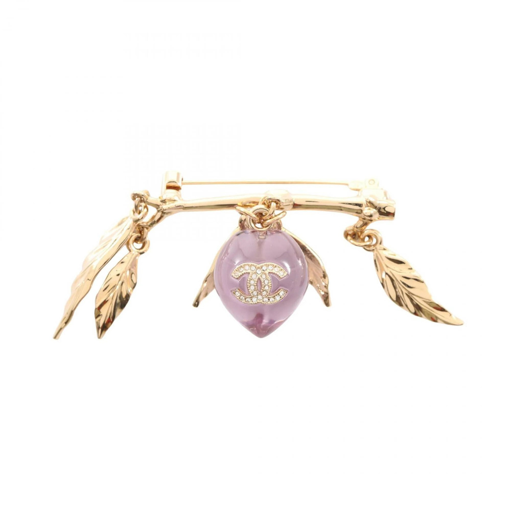 CHANEL Pink Logo Brooch